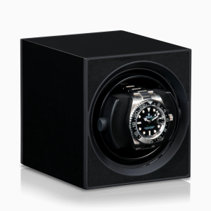 barato caja relojes automaticos watchwinder compacta aluminio negro