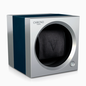 barato remontoir reloj automatico chronovision one cromo mate azul anodizado