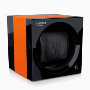 calidad remontoir reloj automatico chronovision one negro brillante naranja anodizado