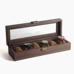 comodo caja reloj madera
