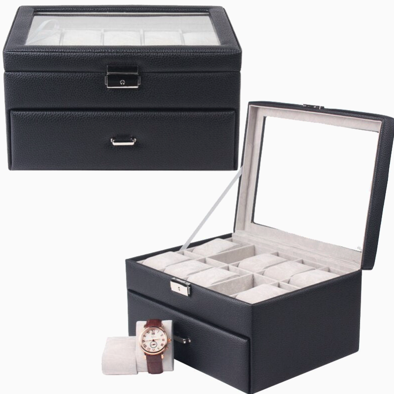 diseno-moderno-caja-relojes-cuero-negro-4 diseno moderno caja relojes cuero negro