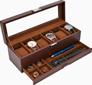 duradero caja relojes cajones anillos