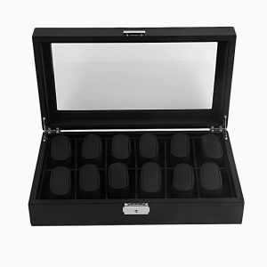 duradero caja relojes negro