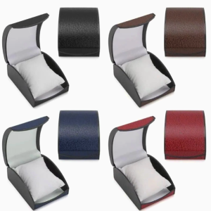 economico caja relojes cuero negro