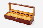 economico caja relojes madera