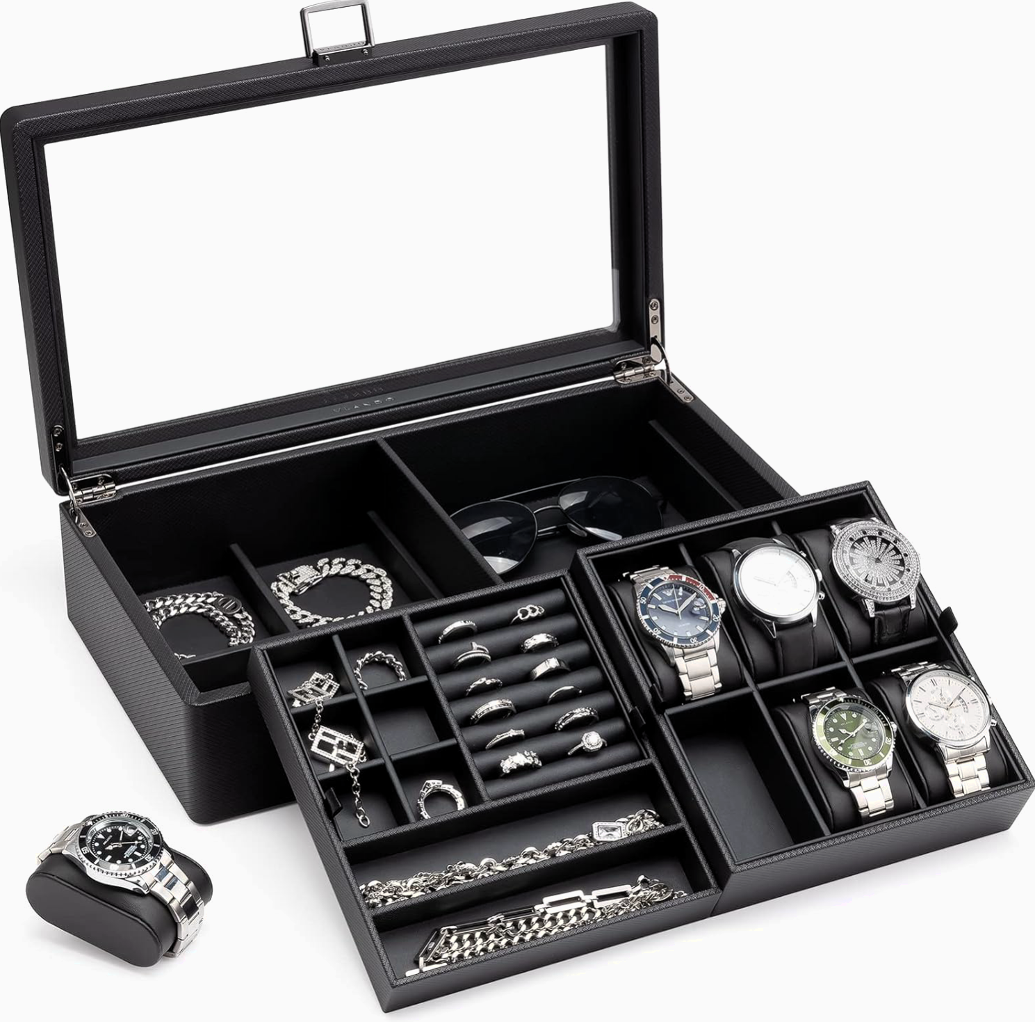 economico-caja-relojes-organizador-joyas-vlando-negro-1 economico caja relojes organizador joyas vlando negro