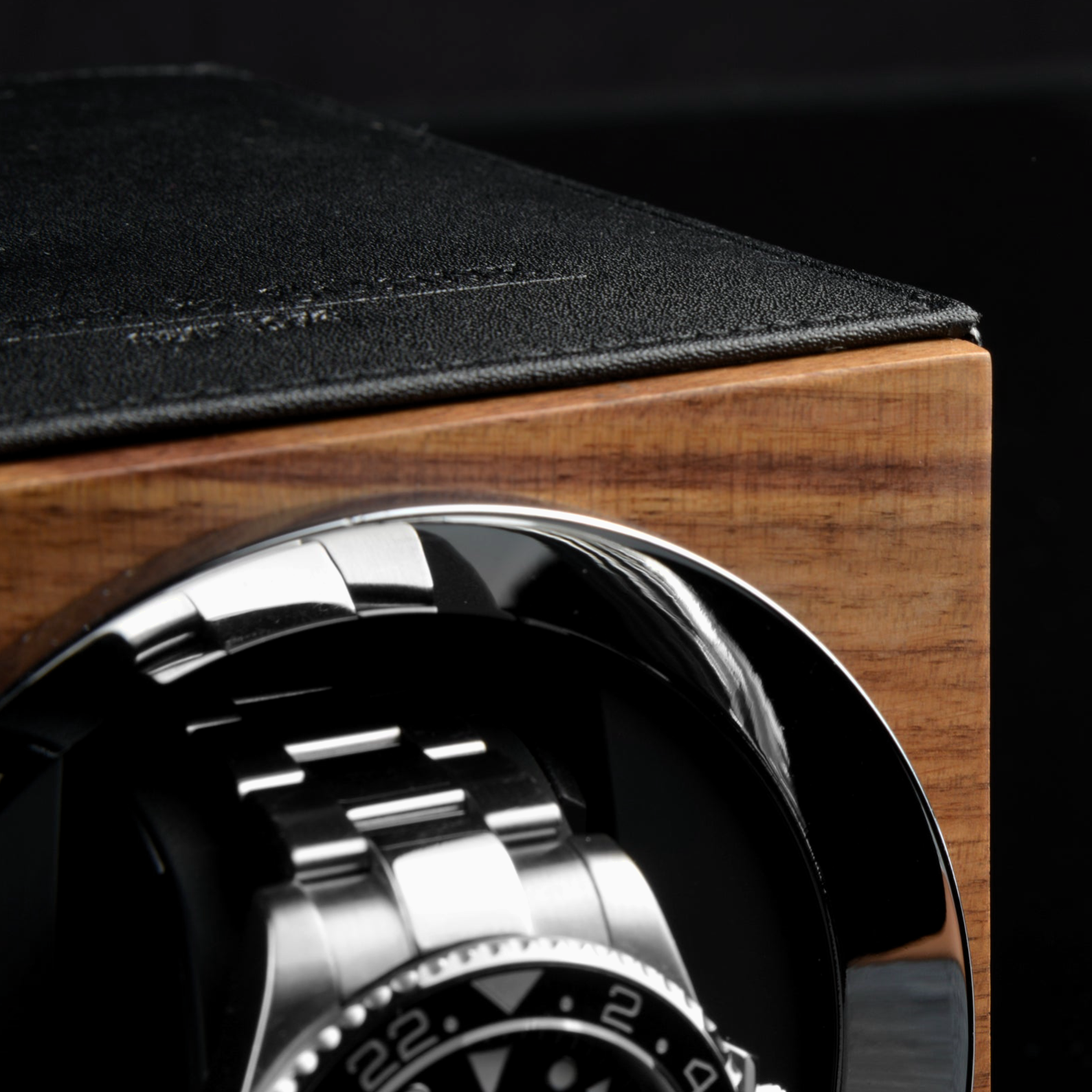elegante-remontoir-automatico-relojes-moon-cuero-negro-5 elegante remontoir automatico relojes moon cuero negro