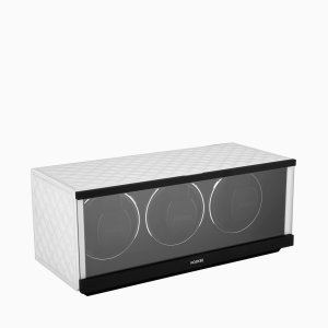 exclusivo remontoir reloj automatico swiss series cuero blanco