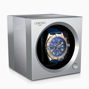 fiable remontador reloj automatico chronovision one cromo mate aluminio cepillado