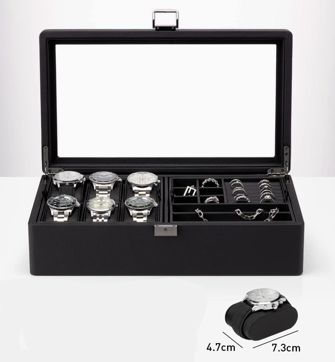moderno-caja-relojes-organizador-joyas-vlando-negro-5 moderno caja relojes organizador joyas vlando negro