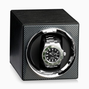moderno cargador relojes automatico moon negro carbono