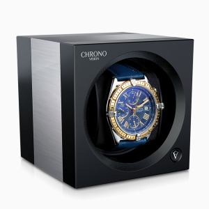 moderno remontoir reloj automatico chronovision one negro mate aluminio cepillado