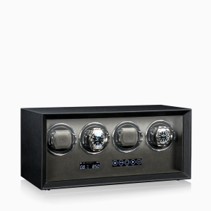 moderno remontoir reloj automatico guard piel negra