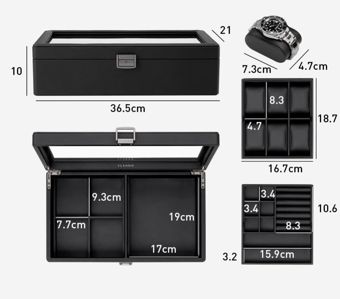 nuevo-caja-relojes-organizador-joyas-vlando-negro-7 nuevo caja relojes organizador joyas vlando negro