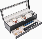 premium caja relojes cajones joyeria negro