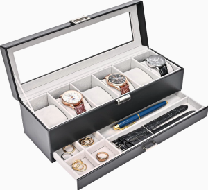 premium caja relojes cajones joyeria negro