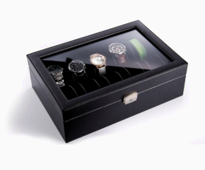 premium caja relojes carbono