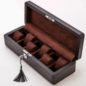 premium caja relojes lujo carbono