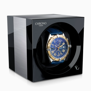premium remontoir reloj automatico chronovision one negro brillante aluminio cepillado