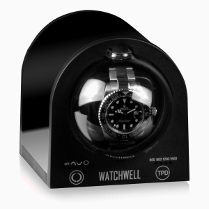 ultimo modelo remontoir reloj automatico senator negro brillante